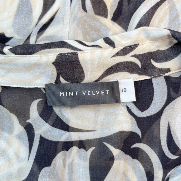 NWOT Mint Velvet Olivia Geometric Sheer Asymmetric Midi Dress US 6 UK 10 - Picture 8 of 13